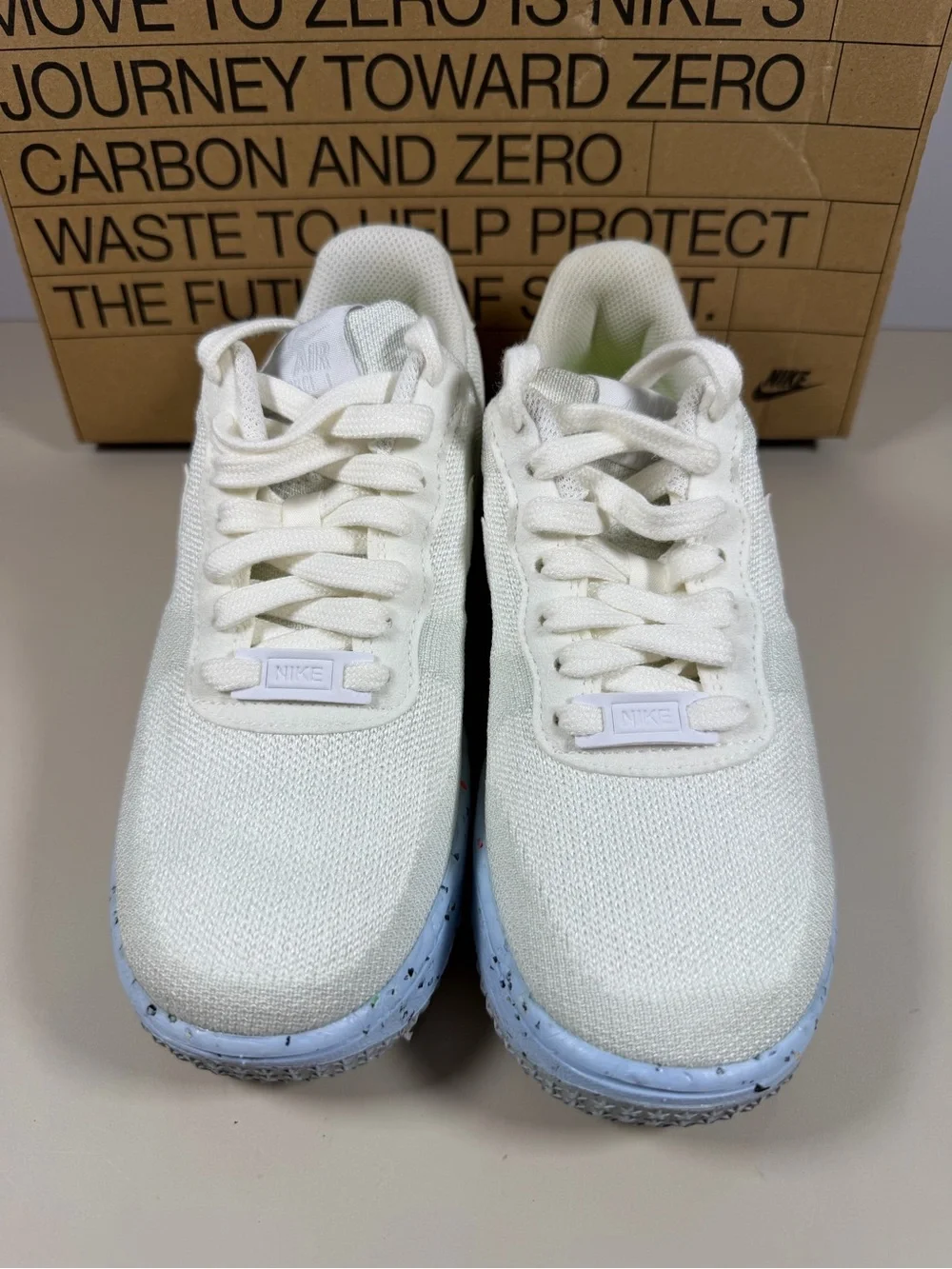 Nike White Sneakers with Light Blue Speckled Sole